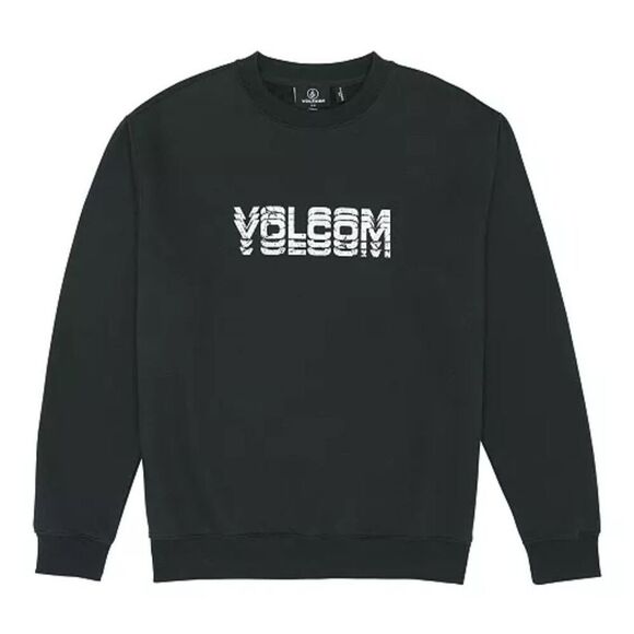 Volcom NWT Cement Crew Sweatshirt Washed Black Heather - Picture 2 of 4